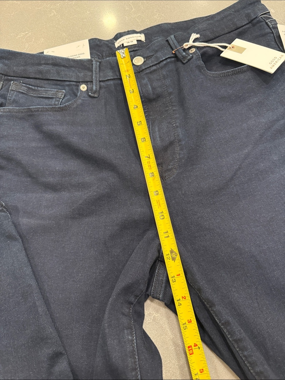 Good American Dark Navy High Rise Women's Jeans tall / long - Picture 4 of 6